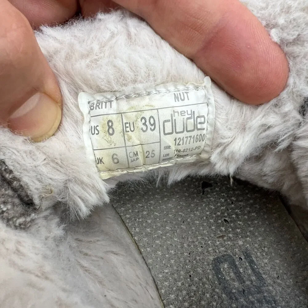 Hey Dude Women 8 Shoe Britt Nut Fur Lined Cozy Winter Bootie Convertible Mid Top